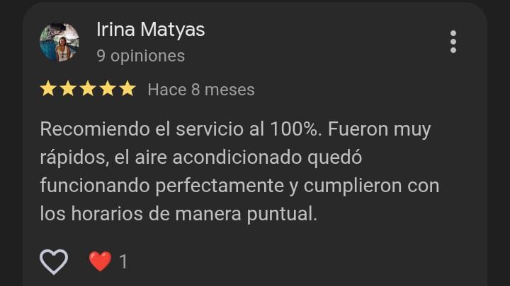 Reseña de Google de cliente satisfecho elogiando la rapidez y profesionalismo del servicio